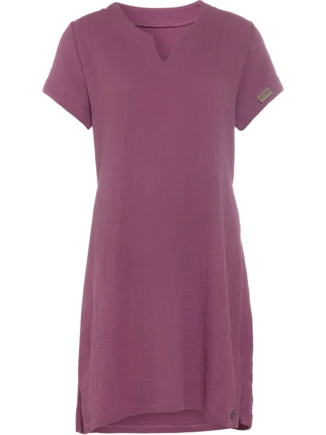 Knit Factory Indy Dames Jurk - Tuniek - Zomerjurk - Strandjurk - Violet - S - 100% Biologisch katoen