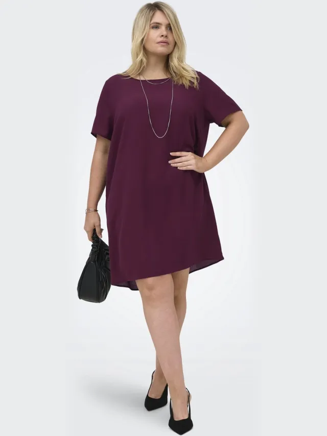 Only Carmakoma CARLUX S/S TUNIC DRESS WVN NOOS - Dames - Mini jurken Fig