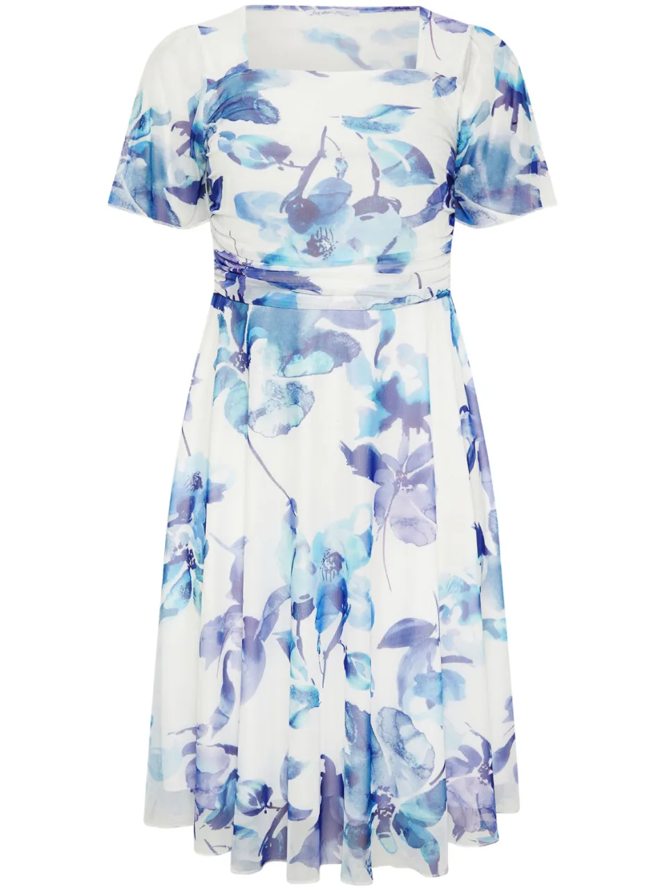 Yours London Witte Mesh Jurk Met Wazige Bloemenprint, foto 4