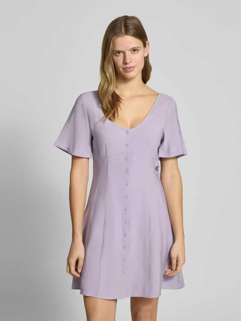 Calvin Klein Mini-jurk met labelstitching Lavendel