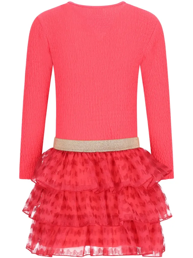 B.Nosy Y609-5818 Jurk meisjes rood-128 Geranium