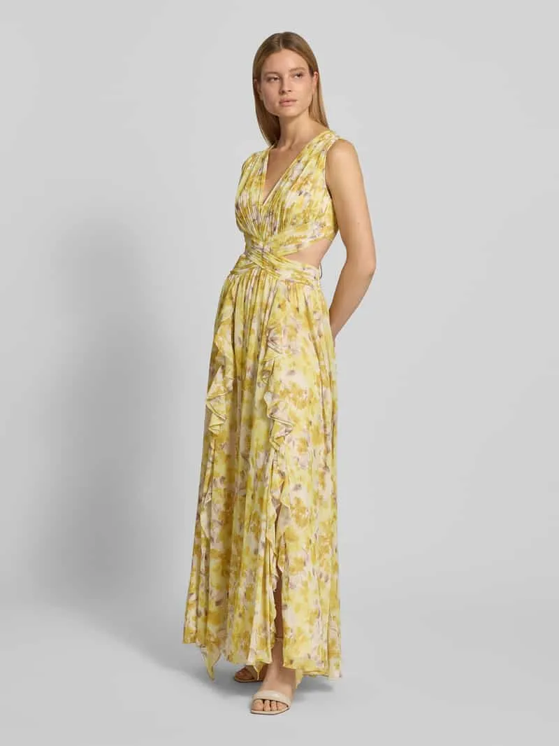 ADLYSH regular fit maxijurk met allover bloemenprint geel, foto 4