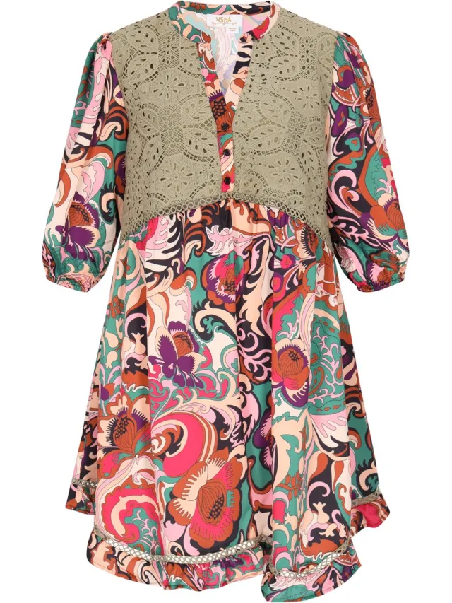 Usha Dress black multicolor