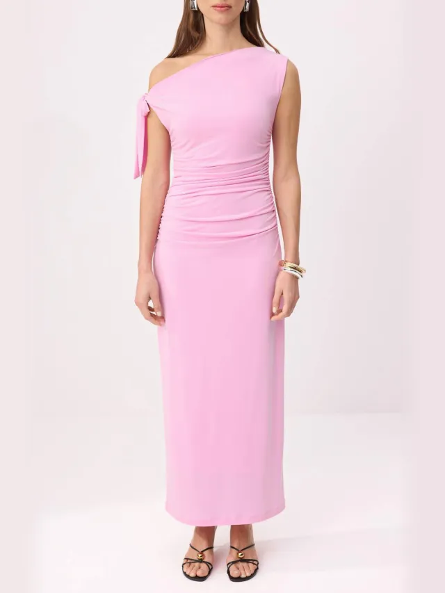 Trendyol TRENDYOLMİLLA Dames Roze Effen Maxi Mouwloos Avond / Dagelijks Bodycon Jurken