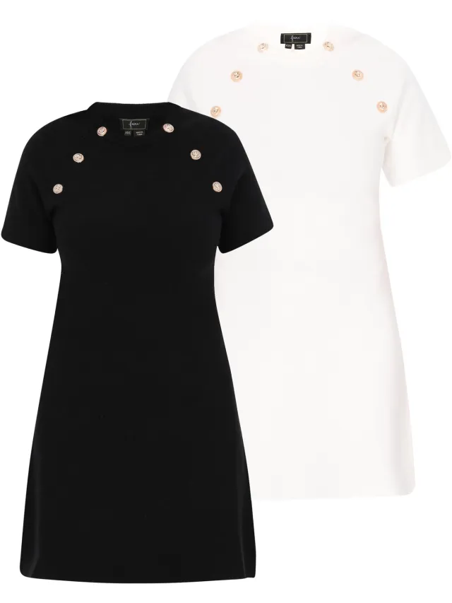 Mo dress 2-Pack zwart/offwhite
