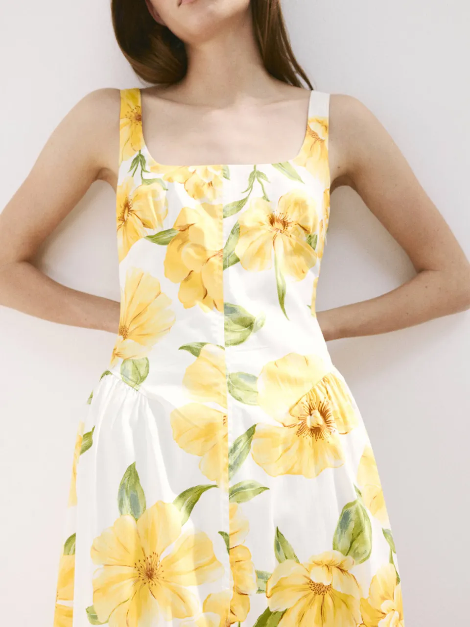 Mango gebloemde midi jurk - geel, foto 6