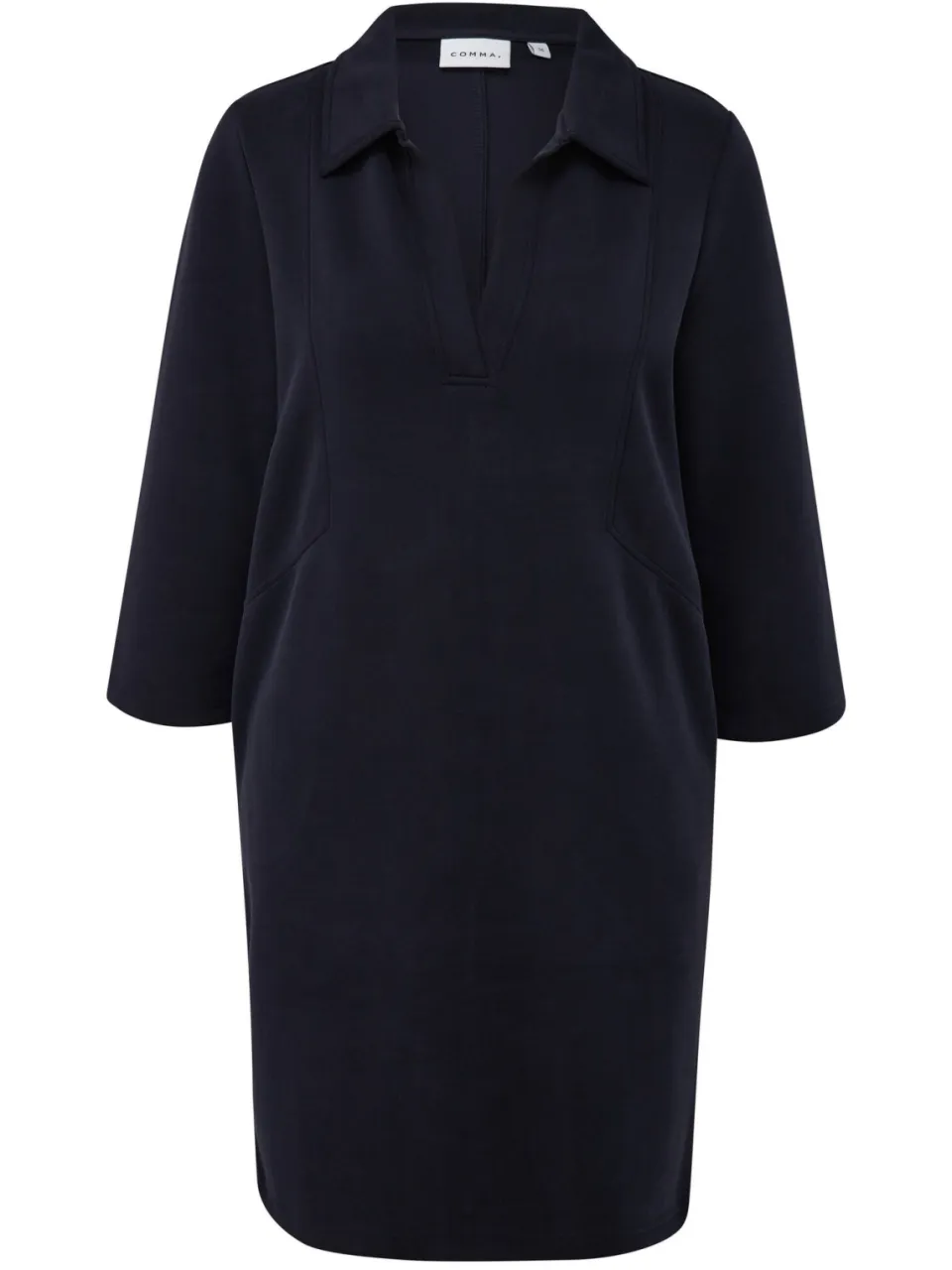 Comma korte jurk met polokraag marineblauw, foto 2