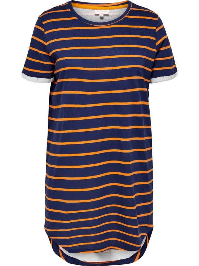 Only Carmakoma CARKAYLEE SS BLK DRESS AOP JRS - Dames - Mini jurken Patriot Blue