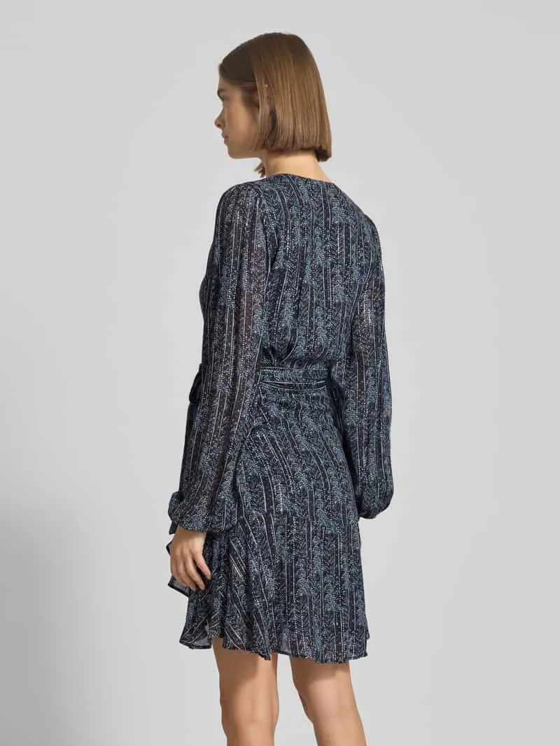 Pepe Jeans Nauwsluitende wikkeljurk met details van effectgaren, model 'MAISA' blauw, foto 3