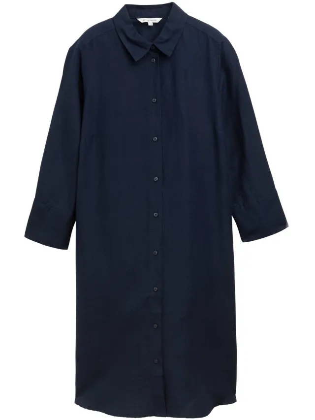 Tom Tailor Blousejurk met linnen - sky captain blue