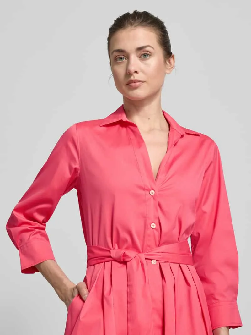 0039 italy Overhemdjurk met strikceintuur model 'JULE' rood, foto 4