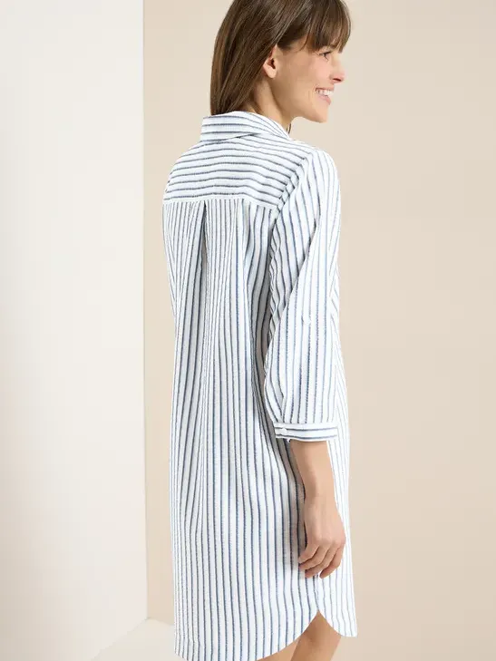 cecil Knielange jurk met gestreept patroon blauw, foto 2