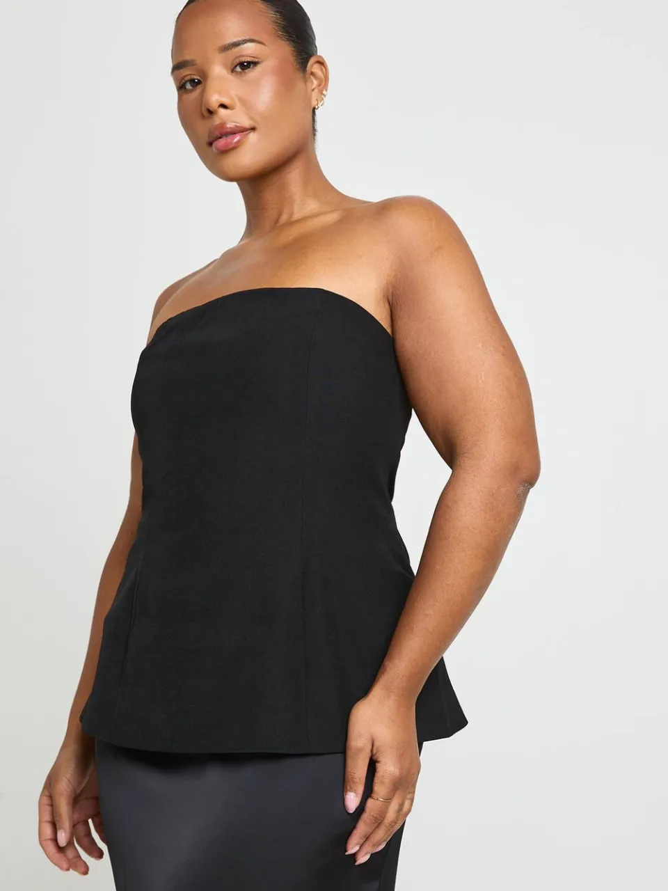 boohoo Dames Plus Bandeau 2-in-1 Maxi Jurk zwart, foto 4