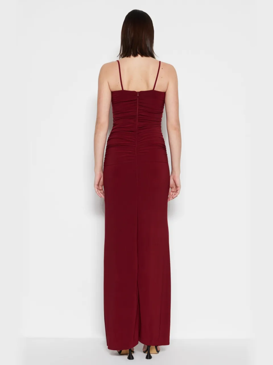Trendyol TRENDYOLMİLLA Dames Bordeaux Effen Maxi Mouwloos Diploma-uitreiking / Gala Recht Avond & Gala Jurk, foto 2