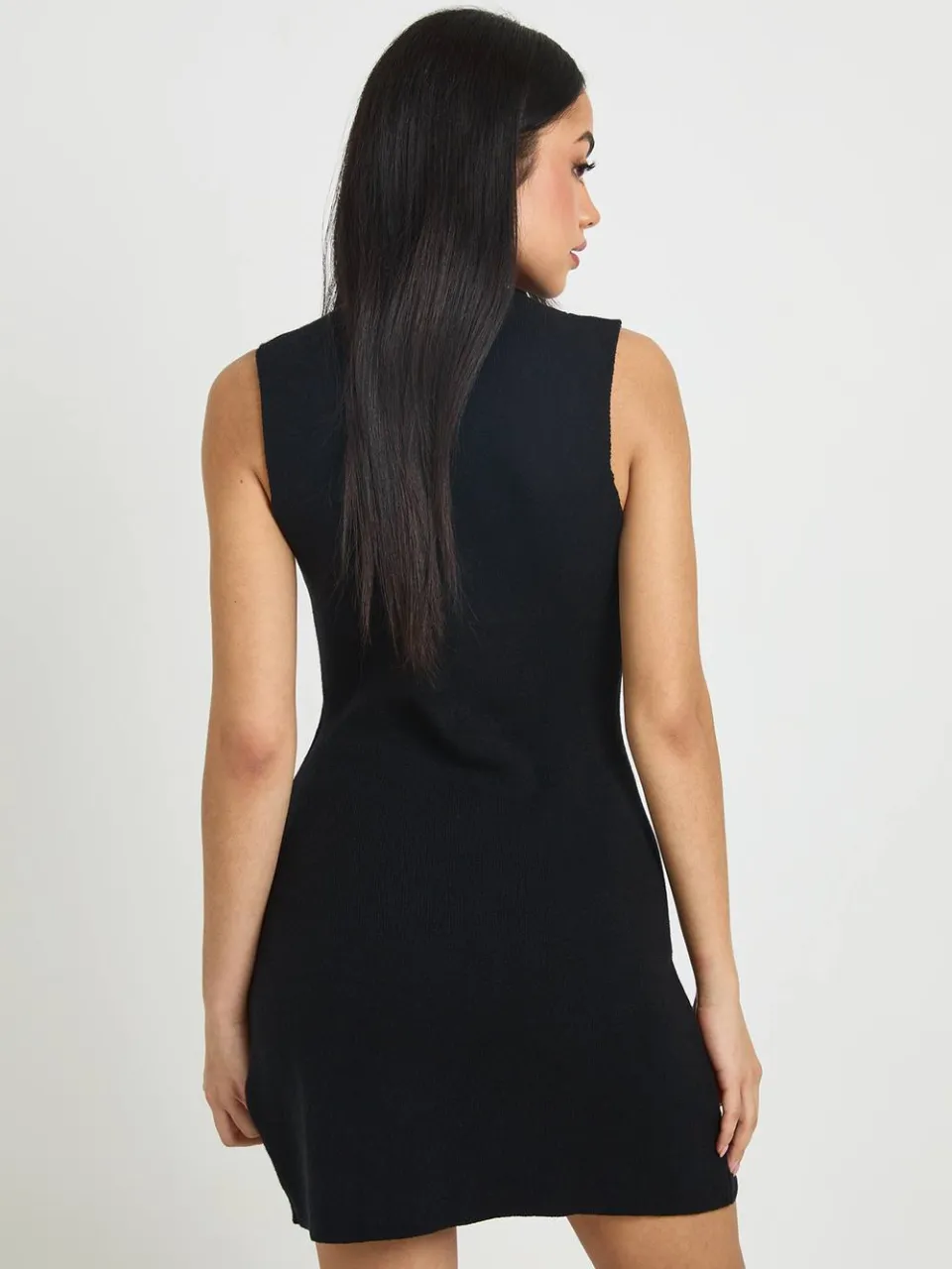 boohoo Dames Korte Mouw Gebreide Mini-jurk Met Gouden Knopen, foto 2
