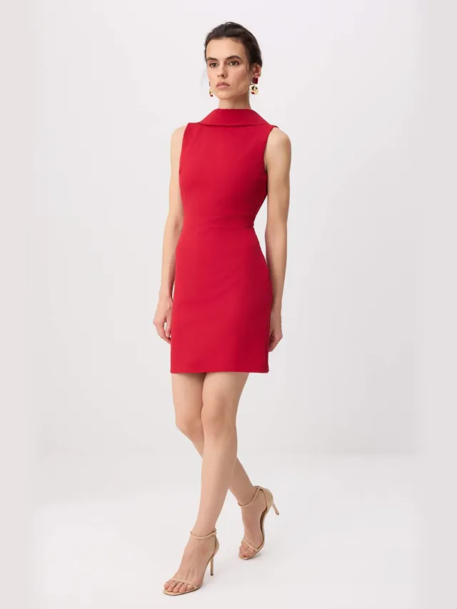 Trendyol TRENDYOLMİLLA Dames Rood Effen Kort / Mini Mouwloos Bodycon Jurken
