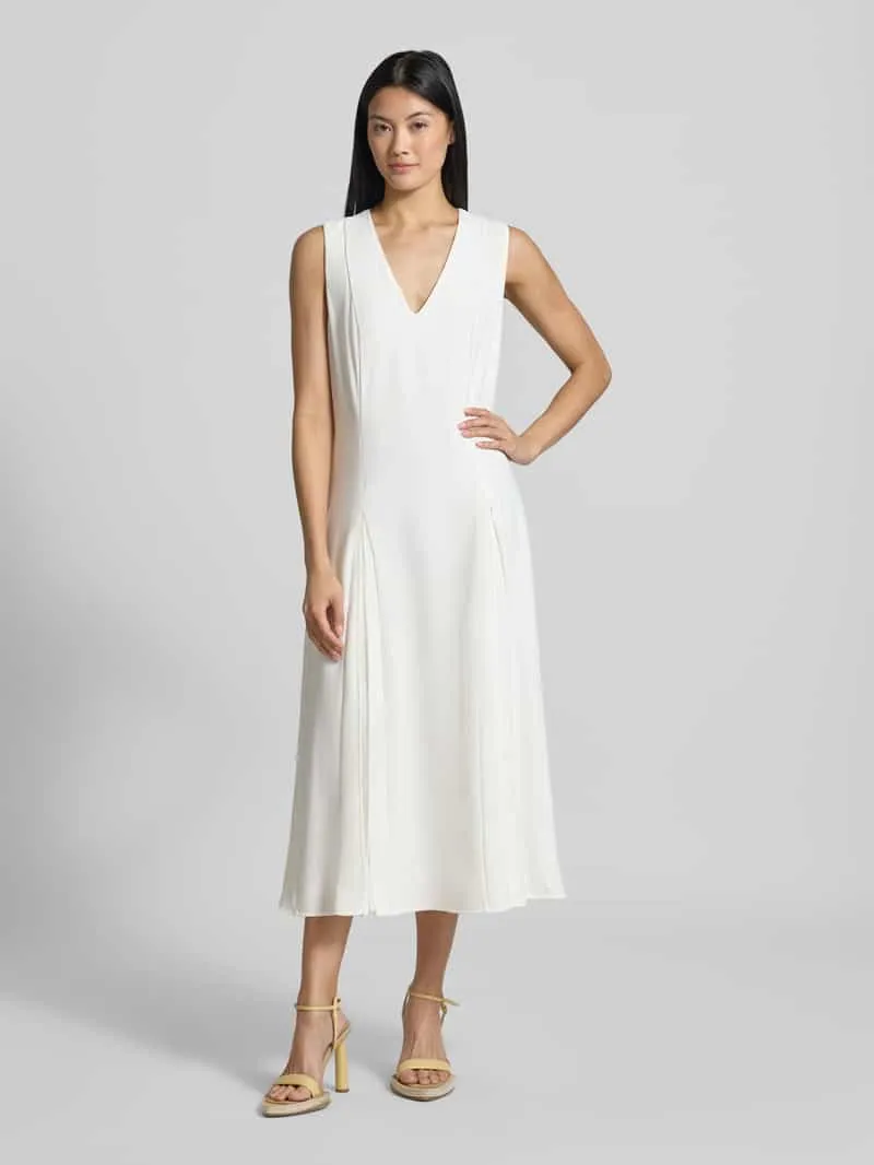 Ted Baker Regular Fit midi-jurk met stolpplooien model 'Carneli' Offwhite