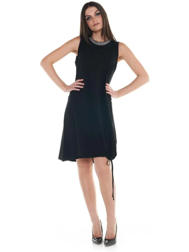 Leone 1947 Korte Jurk Leone 1947 Woman Dress Crystal Zwart