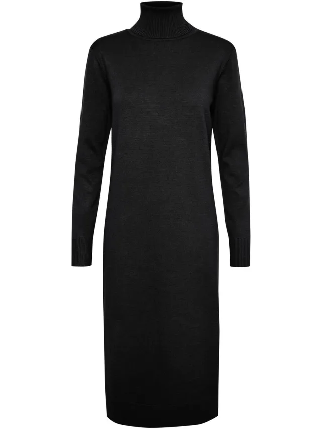 Saint Tropez MilaSZ Roll Neck Long Dress Dames Jurk Black