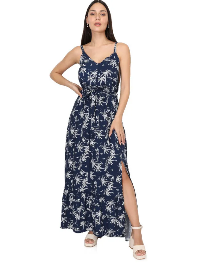 La Modeuse Lange Jurk La Modeuse 71671_P168476 Blauw