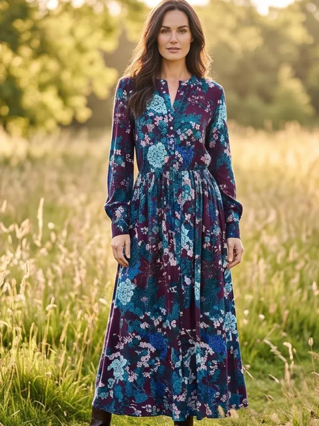 Didi Dames Dress Beloved Burgundy Solace print Rood