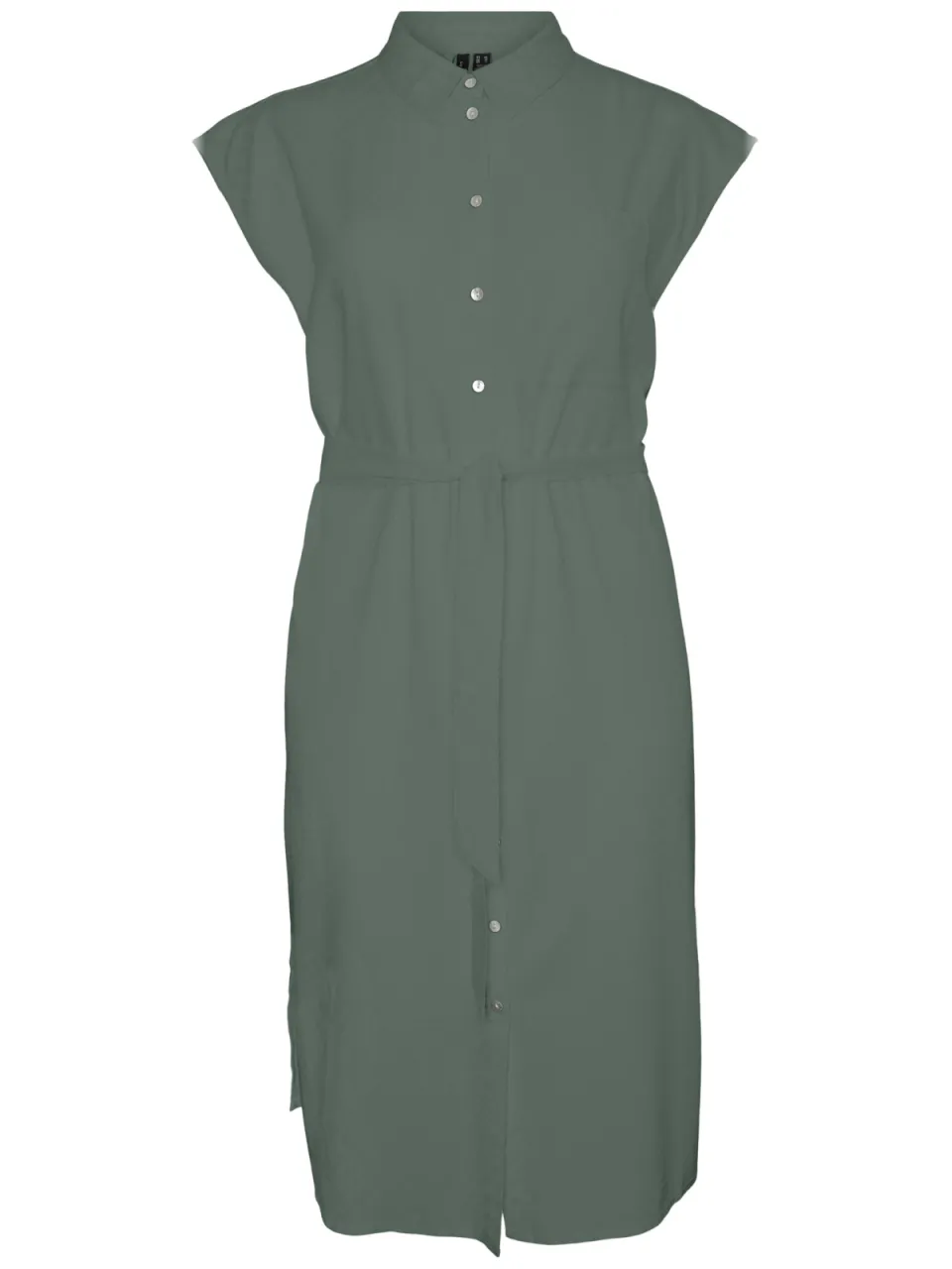 Vero Moda CURVE linnen gestreepte blousejurk groen, foto 2