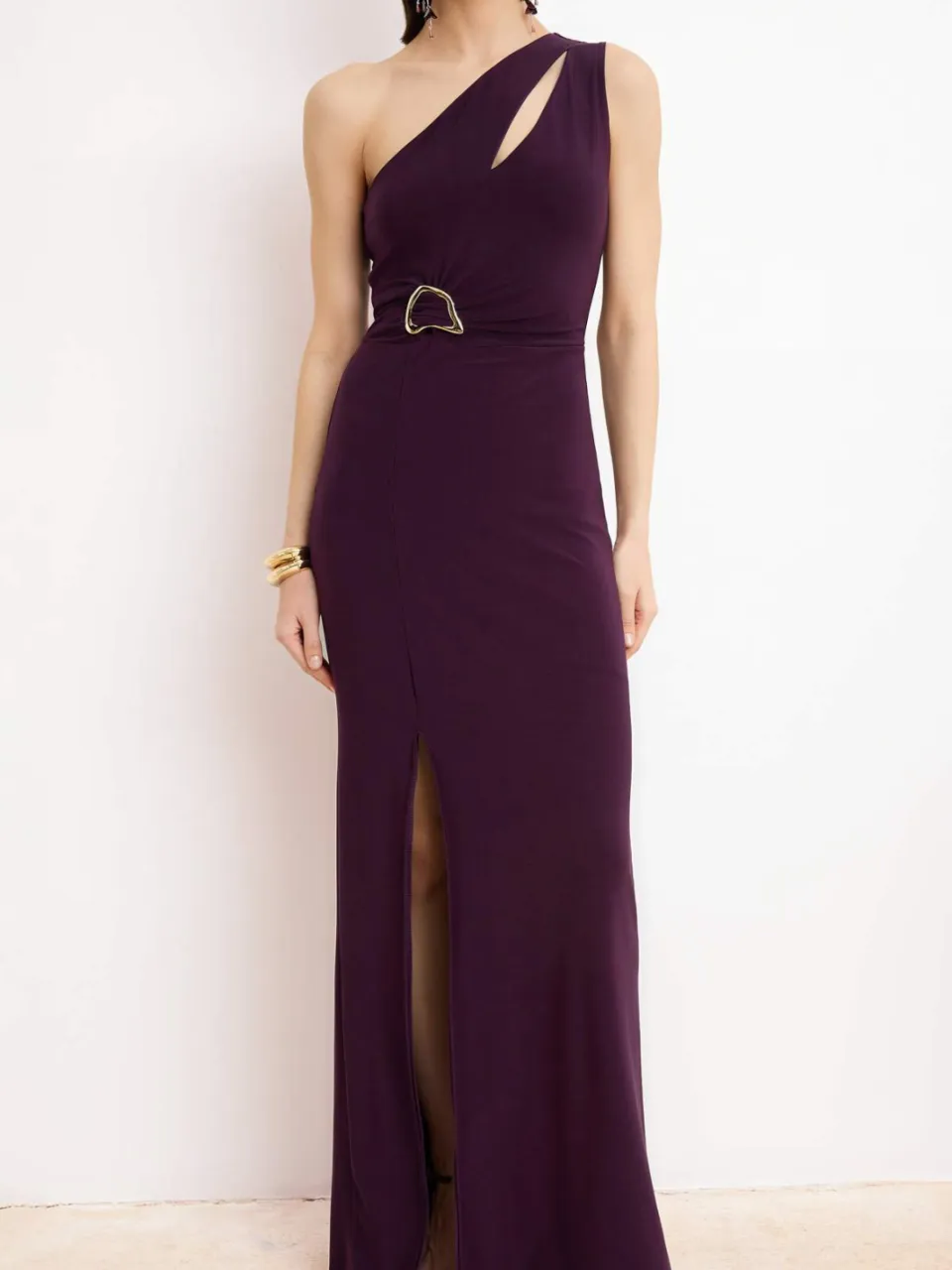 Trendyol TRENDYOLMİLLA Dames Paars Effen Maxi Mouwloos Diploma-uitreiking / Gala Recht Avond & Gala Jurk, foto 2