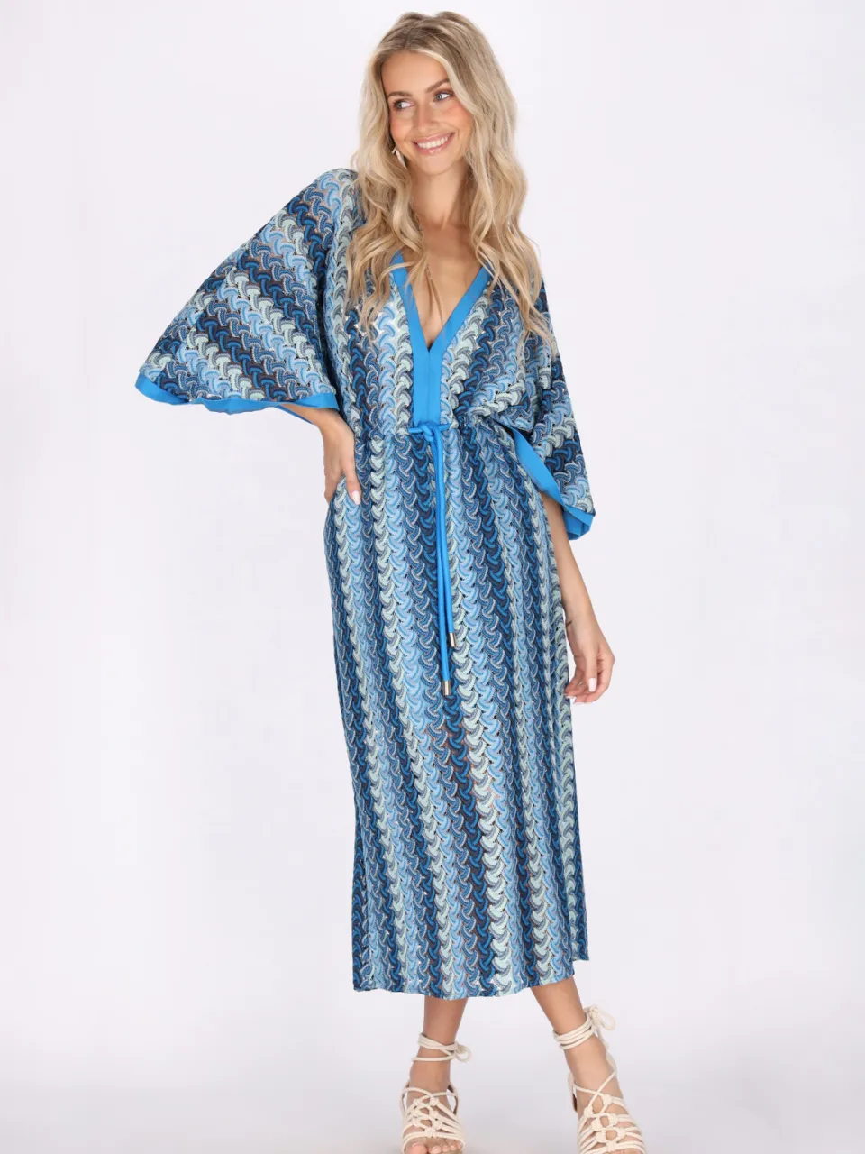 IZIA Jurk Dames Blauw Veelkleurig