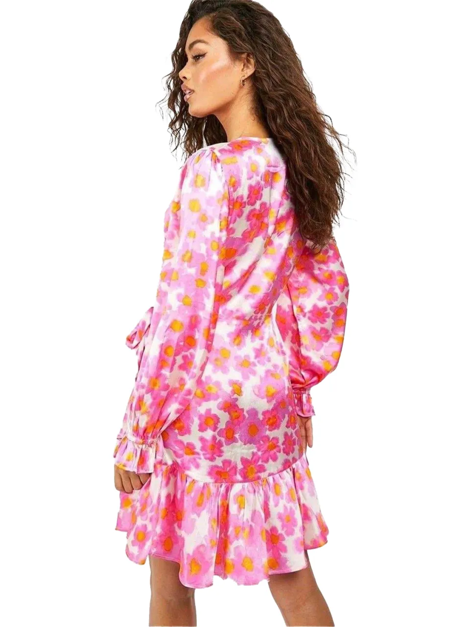 Influence Satijnen skaterjurk met bloemenprint voor dames (Roze), foto 2