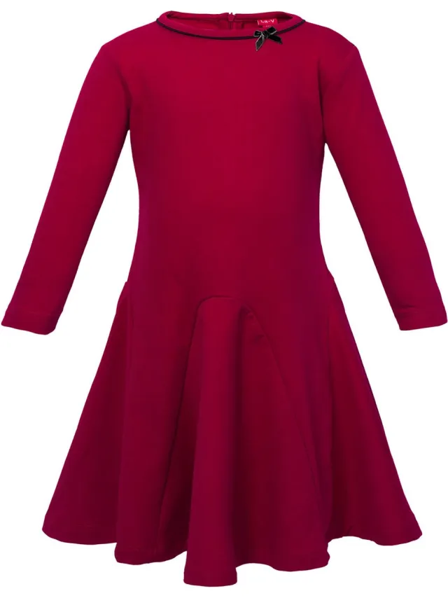 La V Elegante sweatstof jurk bordeaux rood 134