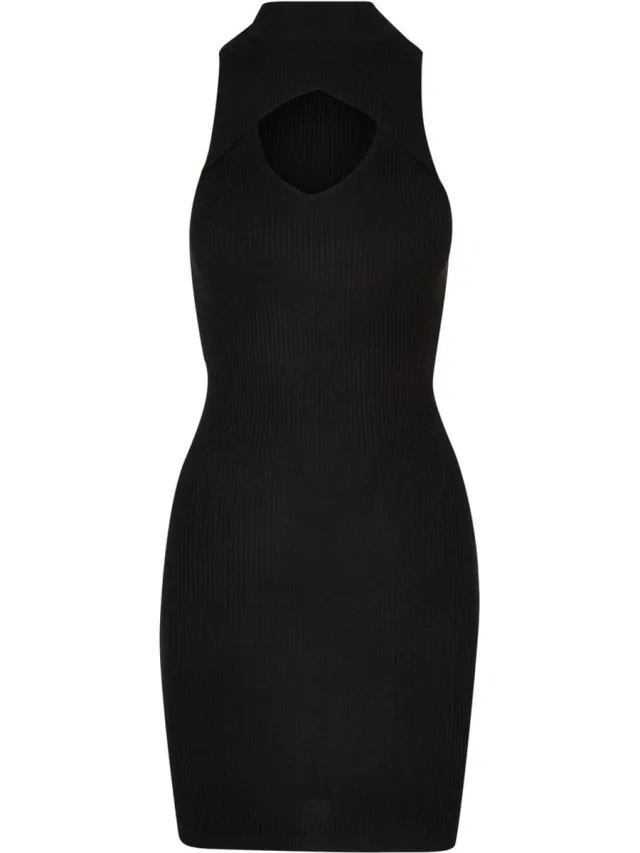 Urban Classics Cut Out Sleeveless Bodycon jurk - 5XL - Zwart