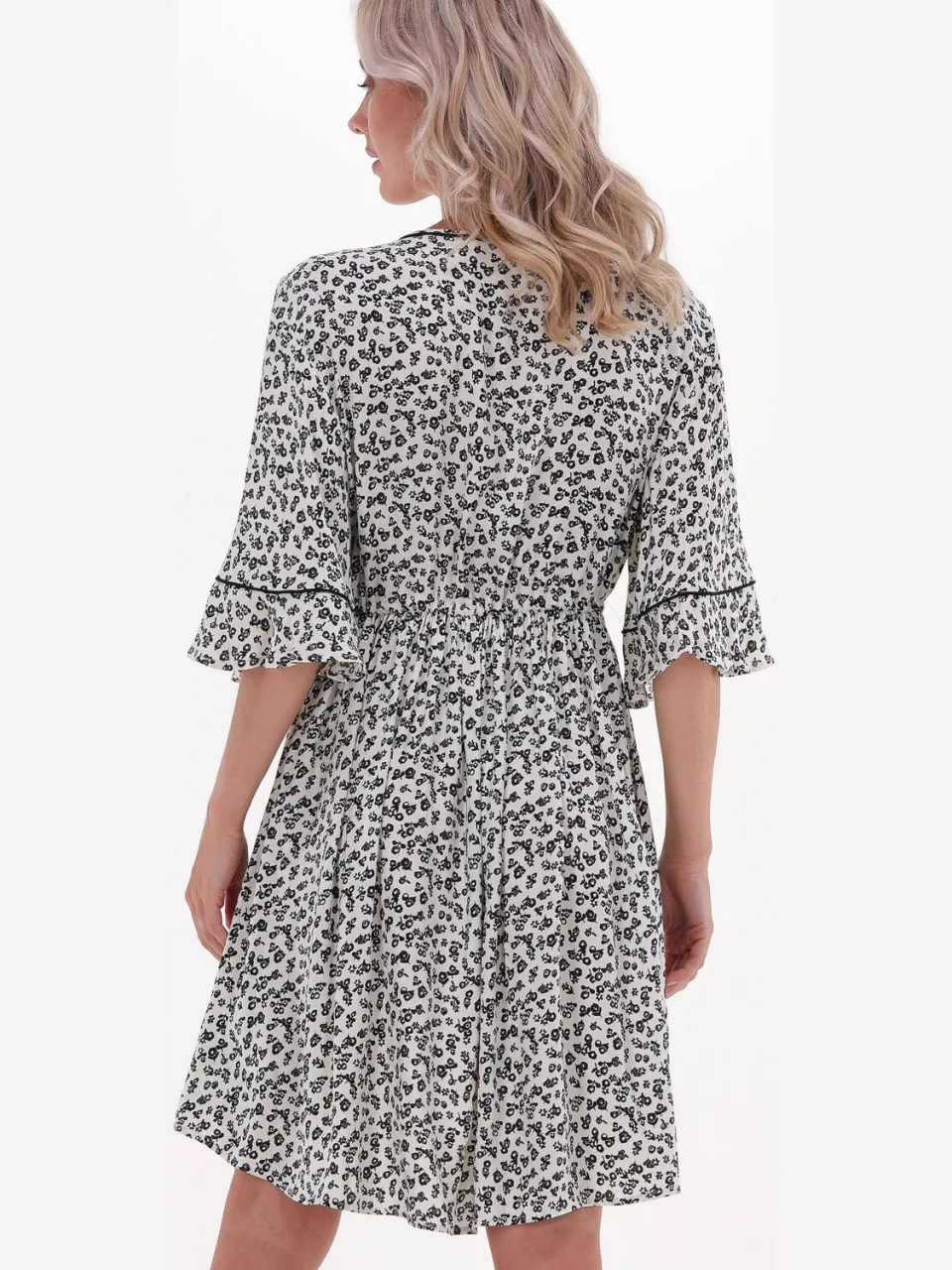 Scotch & Soda Dames Jurken T-shirt Shape Dress With Flounce Sleeves - Multi, foto 3