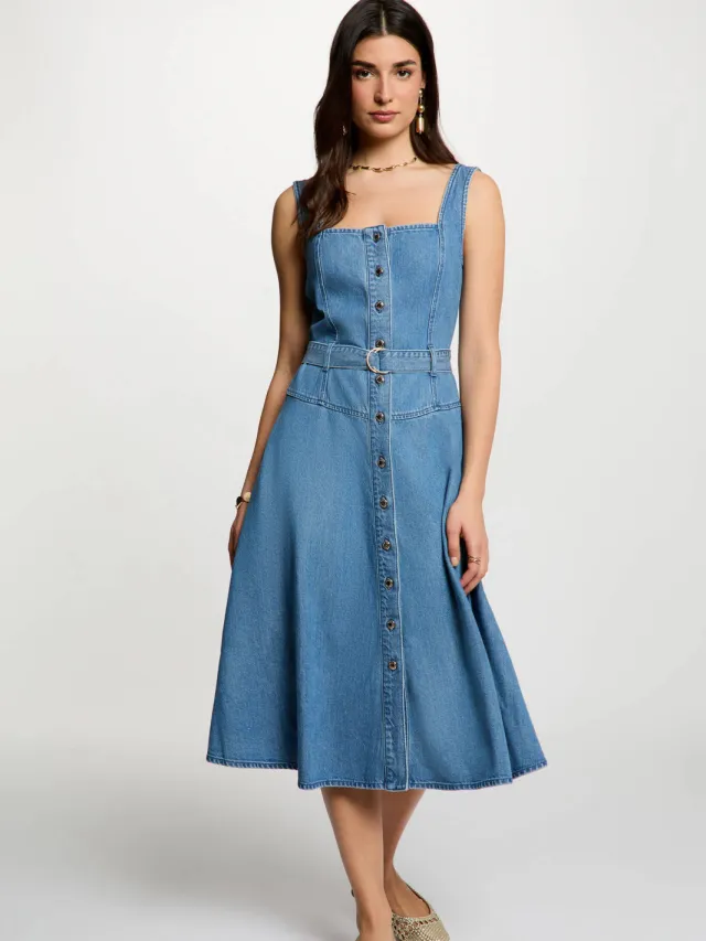 Morgan spijkerjurk medium blue denim