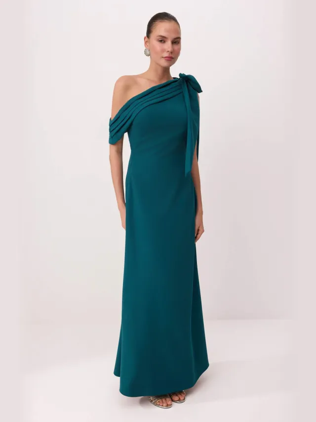 Trendyol TRENDYOLMİLLA Dames Groen Effen Maxi Mouwloos Recht Avond & Gala Jurk
