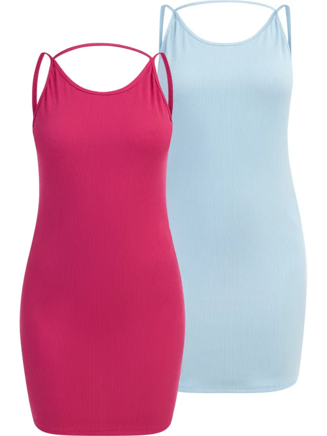 Mo Dress 2-Pack Hellblau & Pink