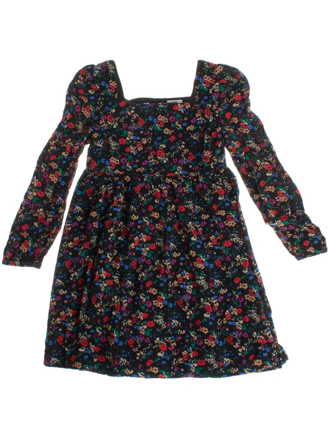 Gap jurk met vierkante hals zwart Veelkleurig