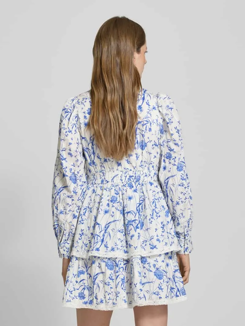 Yas Cocktailjurk met V-hals, model 'ELIN' blauw, foto 4
