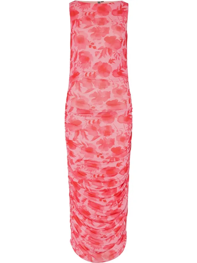 Pieces PCALLY SL BOATNECK ANKLE DRESS JRS D2D - Dames - Maxi jurken Pink Tulle