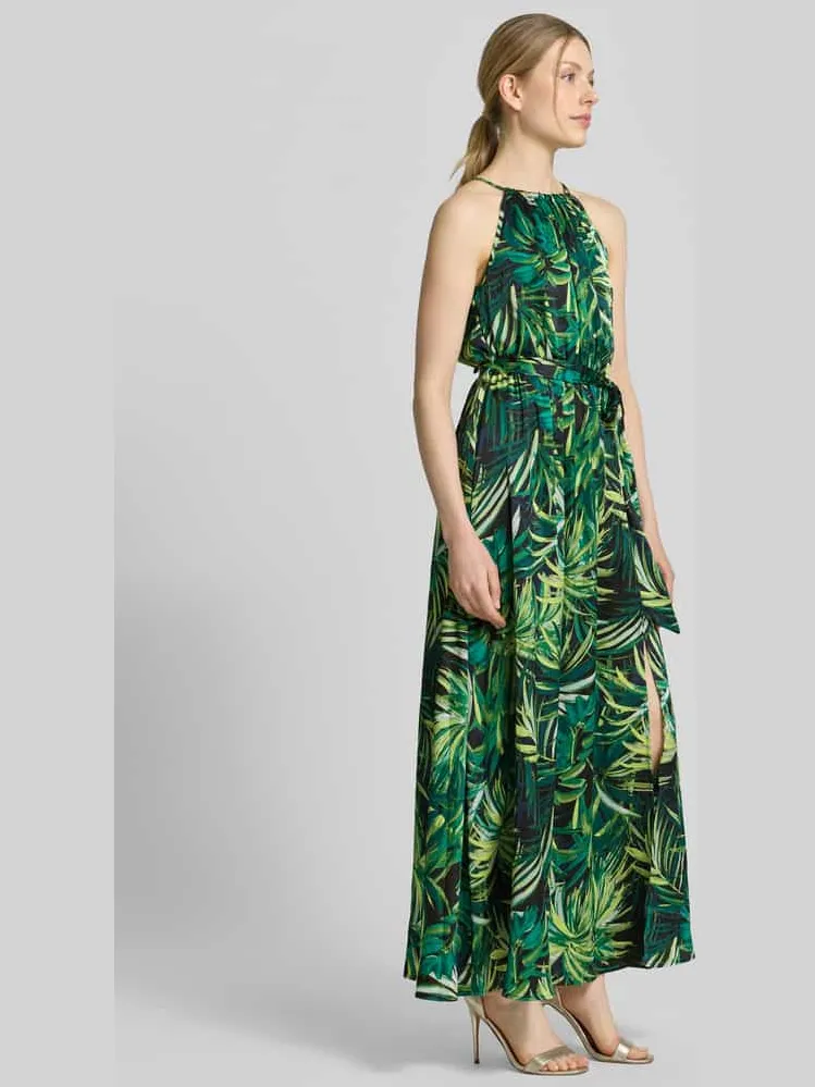Apricot maxi-jurk met strikceintuur lichtgroen, foto 2