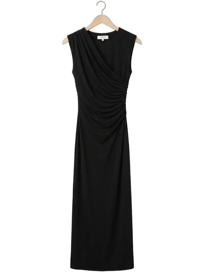 ROSEMUNDE Dames Jurken Billie Sl Long Drape Dress - Zwart, foto 2