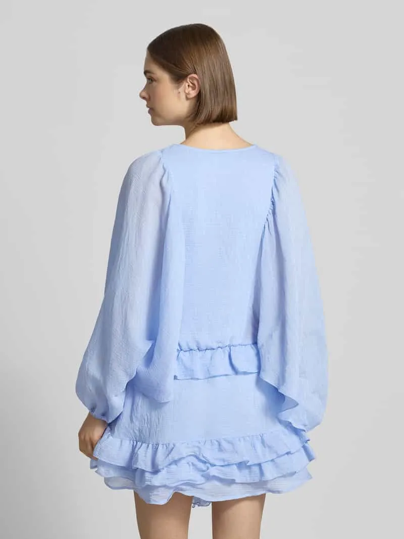 Gina Tricot mini-jurk met ruches lichtblauw, foto 3