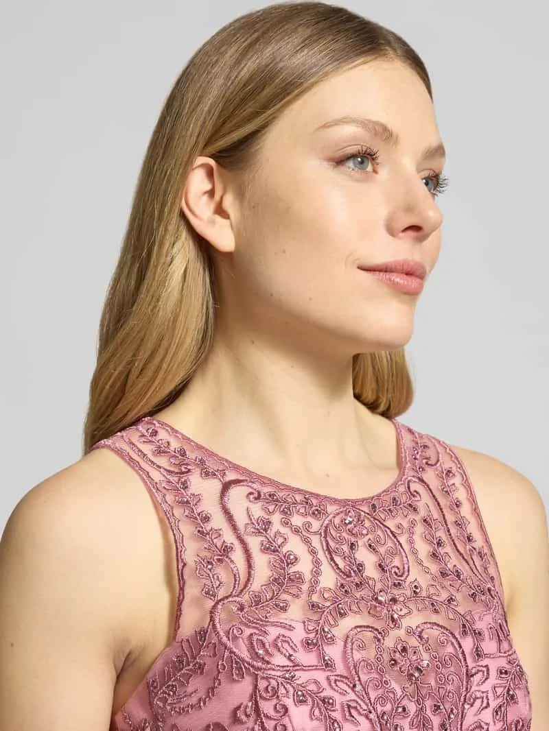 LUXUAR FASHION Cocktailjurk met strass-steentjes mauve, foto 3