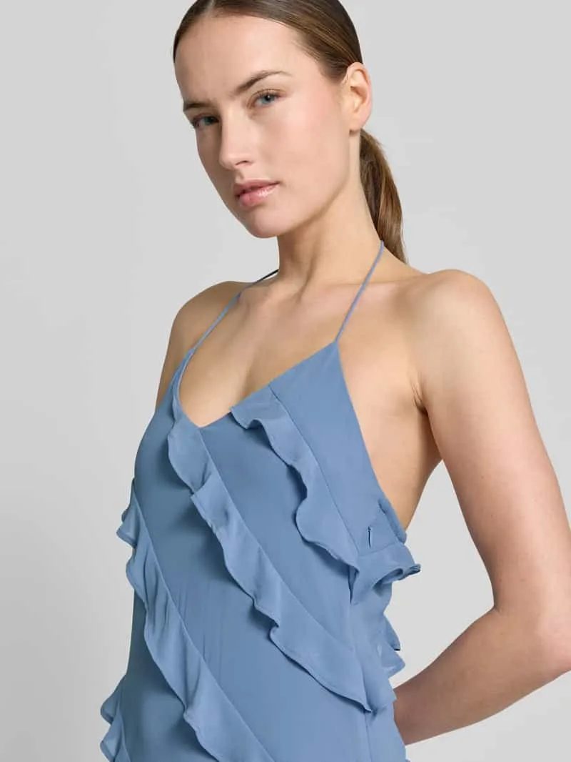 Vero Moda Vloeiende maxi-jurk met chiffon-ruches model 'MARJORIE' lichtroze, foto 3