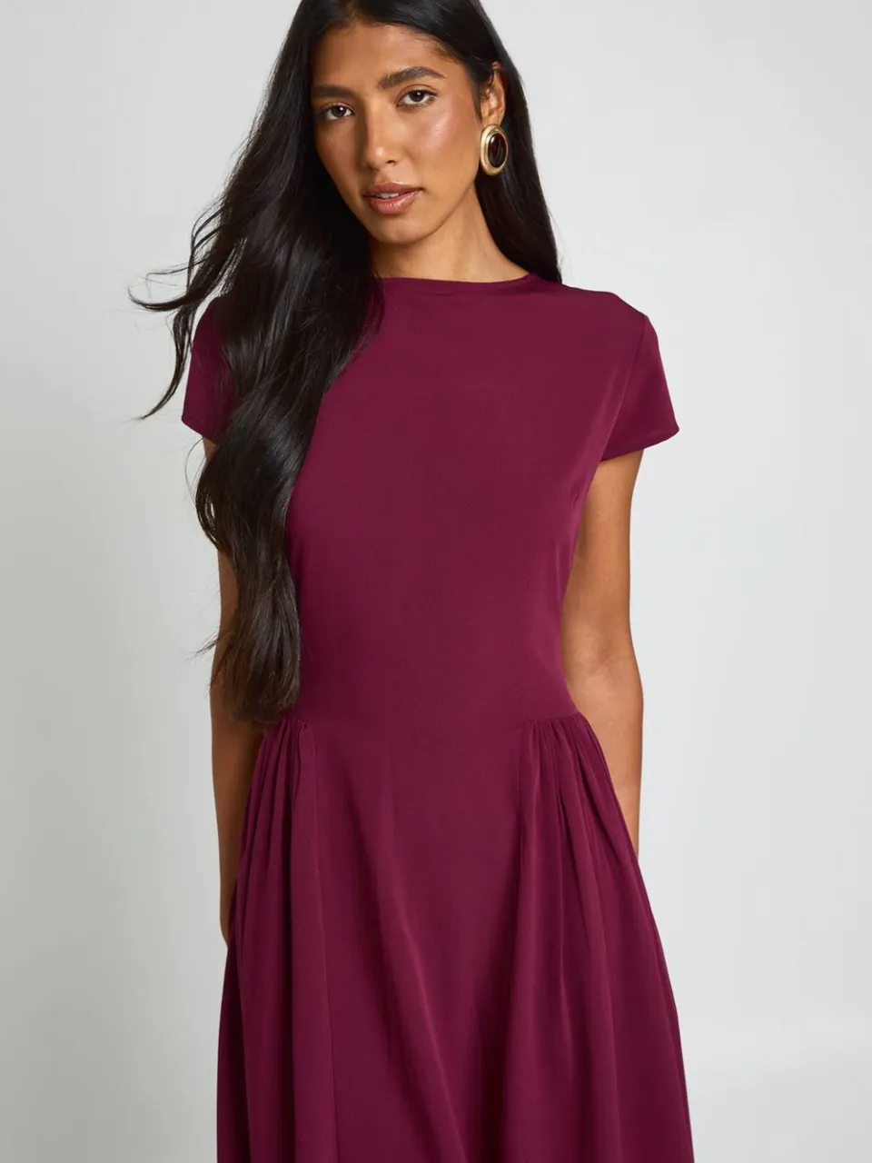 boohoo Dames Lange Getextureerde Volumineuze Rok Midaxi Jurk fig, foto 3