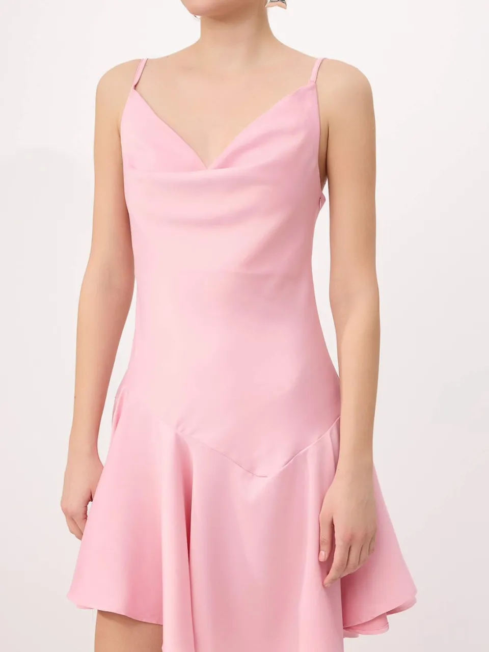 Trendyol TRENDYOLMİLLA Dames Roze Effen Kort / Mini Mouwloos Skater Jurken, foto 2