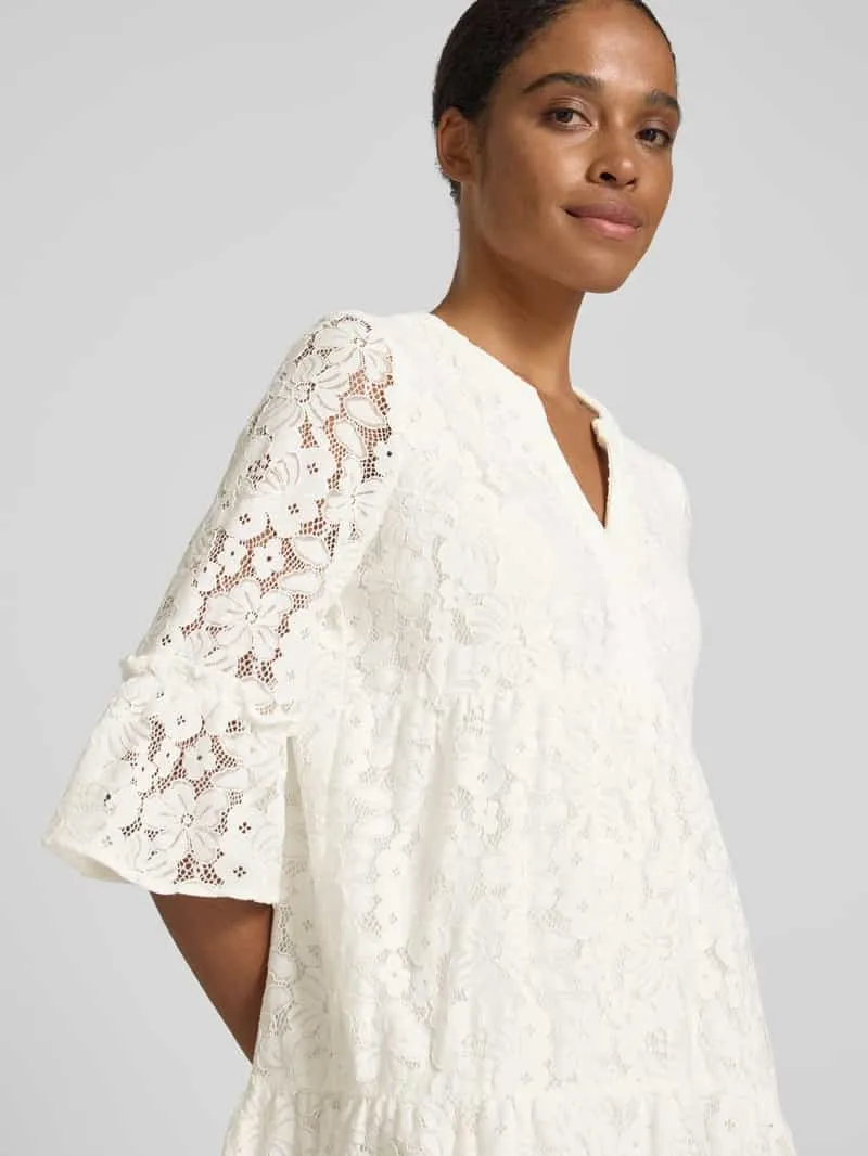 Vero Moda loose fit kanten jurk van katoenmix model 'HONEY' wit, foto 5
