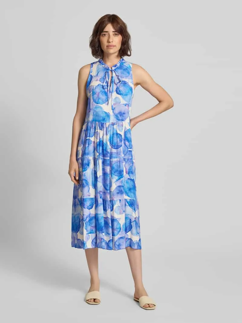 ZABAIONE midi-jurk van viscose model 'Vi44vii' Bleu