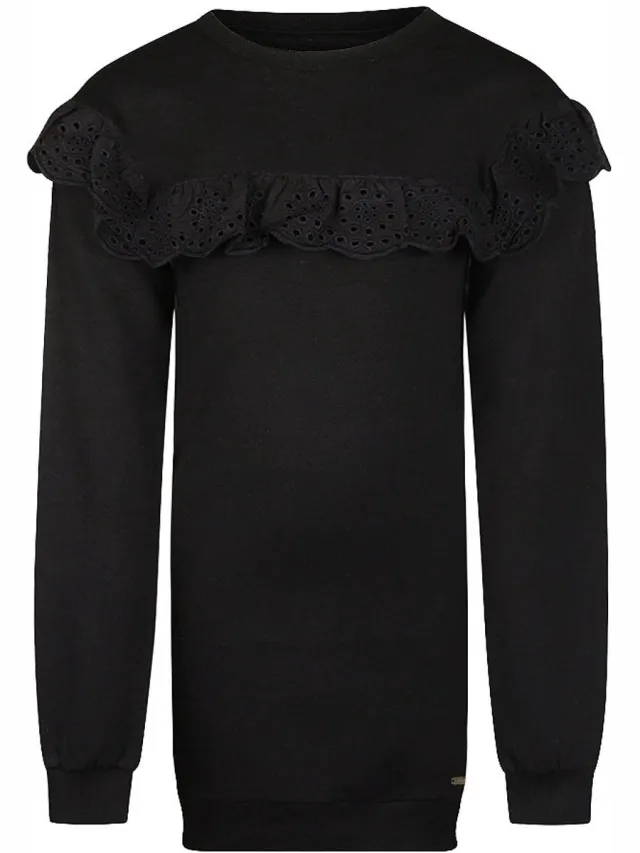 No Way Monday Meisjes Jurk - Black