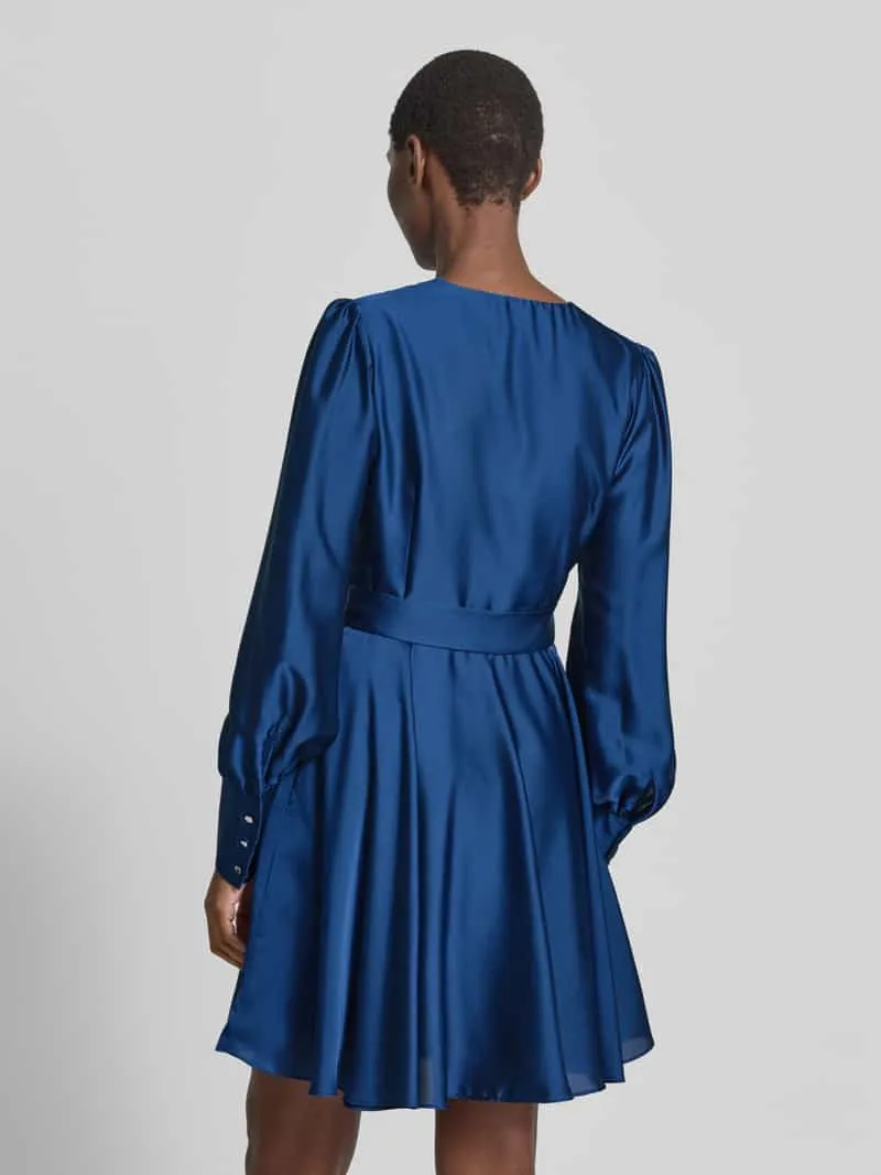 Swing Cocktailjurk met Strikceintuur blauw, foto 4
