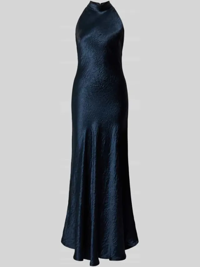 Cph Muse Maxi-jurk met halter model 'SASHA' donkerblauw, foto 2